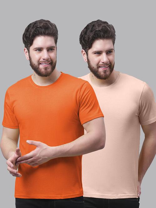 men pack of 2 solids t-shirt combos - 20644849 - Very Small Image - 1