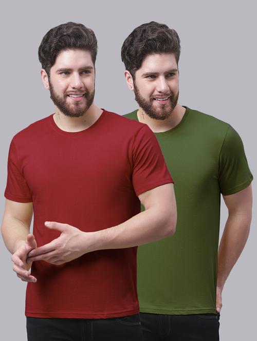 men solid pack of 2 short sleeves t-shirt - 20644854 - Very Small Image - 1