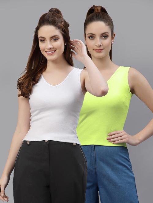 pack of 2 solid sleeveless crop top - 20644995 - Very Small Image - 1