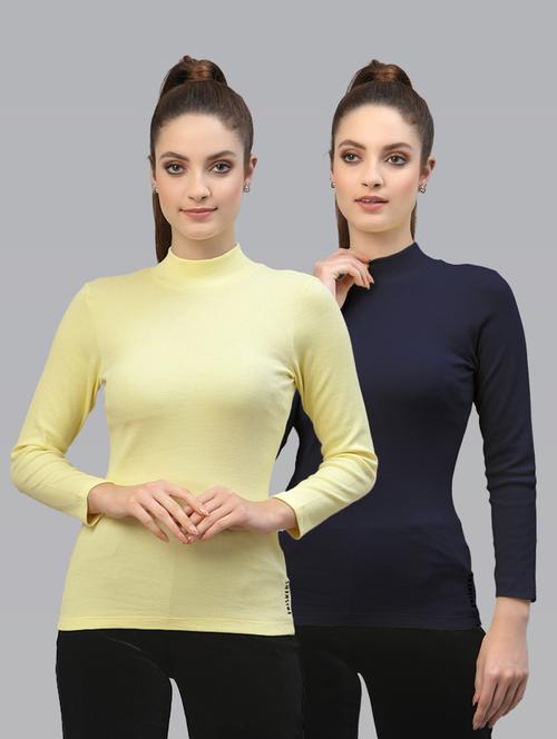 pack of 2 solid multi colored mock neck top - 20645984 - Very Small Image - 1