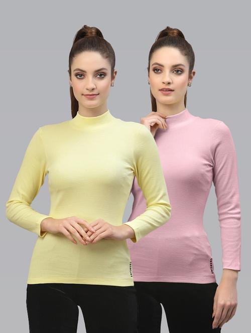 pack of 2 solid multi colored mock neck top - 20645988 - Very Small Image - 1