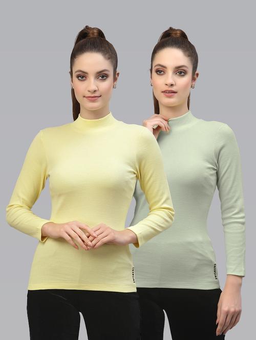pack of 2 solid multi colored mock neck top - 20645989 - Very Small Image - 1