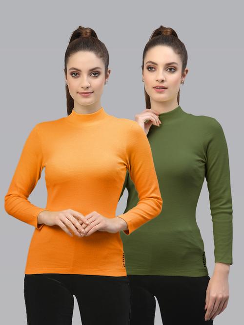 pack of 2 solid multi colored mock neck top - 20645992 - Very Small Image - 1