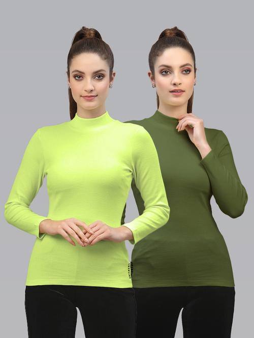 pack of 2 solid multi colored mock neck top - 20645994 - Very Small Image - 1