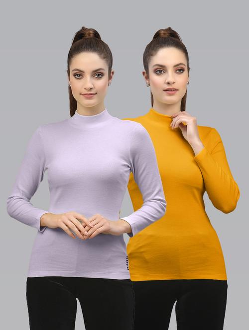 pack of 2 solid multi colored mock neck top - 20645997 - Very Small Image - 1