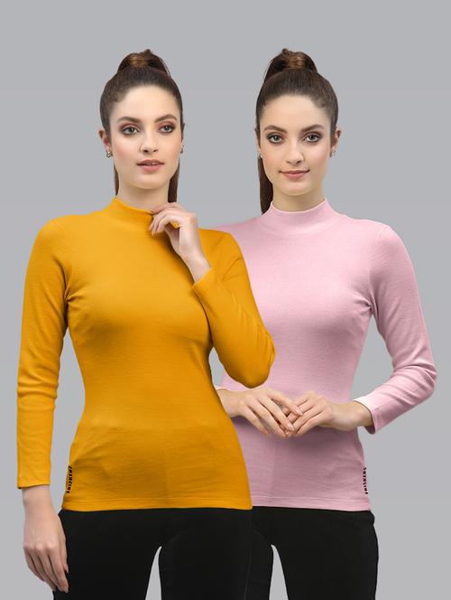 pack of 2 solid multi colored mock neck top - 20646005 - Very Small Image - 1