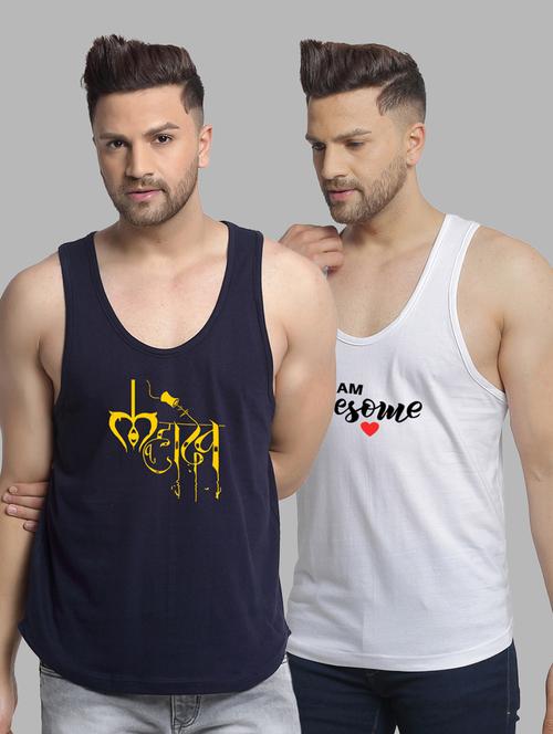 pack of 2  multi colored vest - 20646499 - Very Small Image - 1