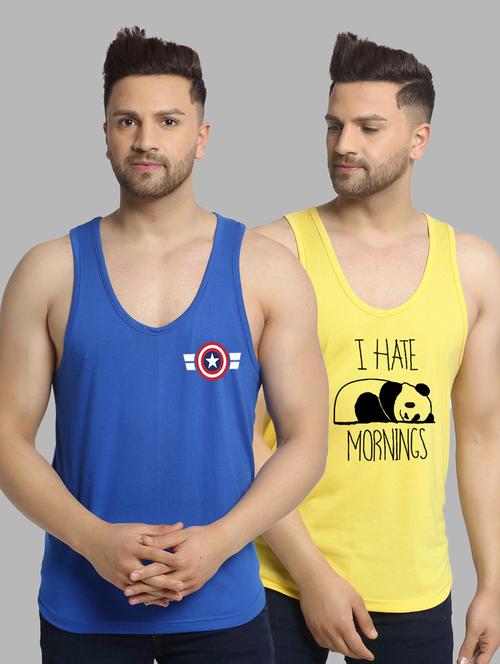 pack of 2 multi colored vest - 20646524 - Very Small Image - 1