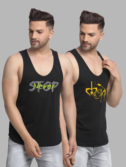 pack of 2 black vest - 20646525 - Very Small Image - 1
