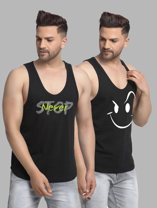 pack of 2 black vest - 20646530 - Very Small Image - 1