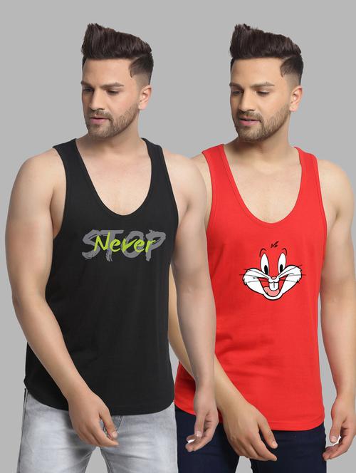 pack of 2 multi colored vest - 20646537 - Very Small Image - 1