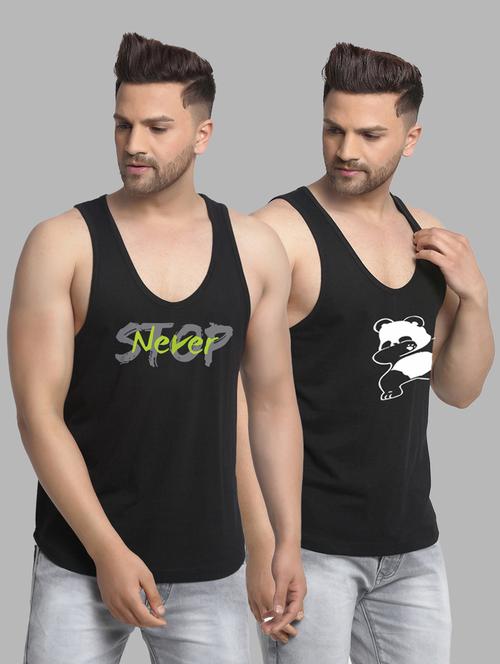 pack of 2 black vest - 20646548 - Very Small Image - 1