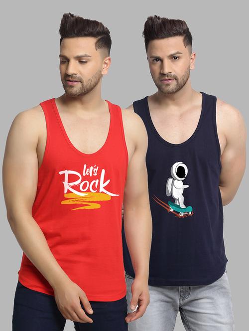 pack of 2 printed vests - 20646643 - Very Small Image - 1