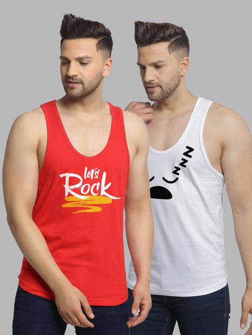 pack of 2 printed vest - 20646644 - Very Small Image - 1