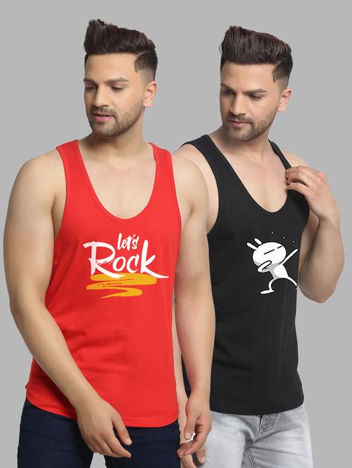pack of 2 printed vest - 20646645 - Very Small Image - 1
