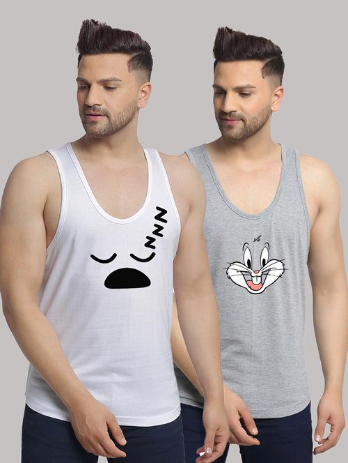 pack of 2 printed vests - 20646750 - Very Small Image - 1