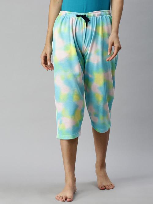 women tie & dyed mid rise capri - 20647196 - Very Small Image - 1