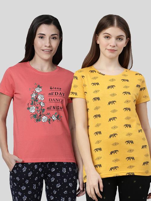 women pack of 2 printed t-shirt - 20649840 - Very Small Image - 1