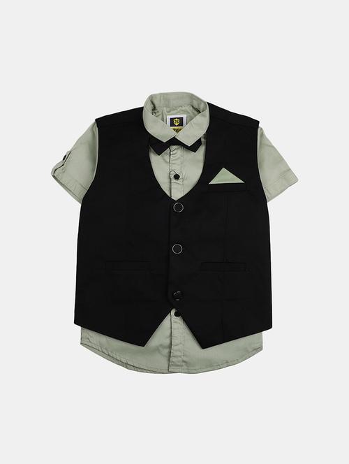 boys short sleeves shirt with attached waist coat - 20651090 - Very Small Image - 1