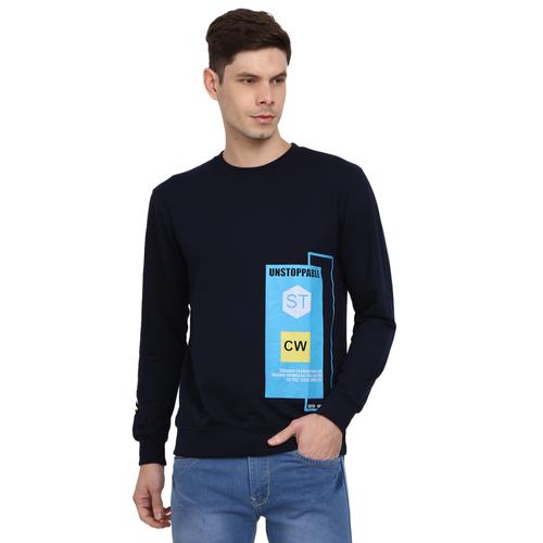 navy blue poly cotton single jersey tshirt - 20651381 - Very Small Image - 1