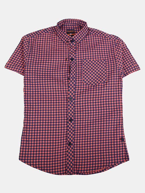 pink checked printed casual shirt - 20653451 - Very Small Image - 1