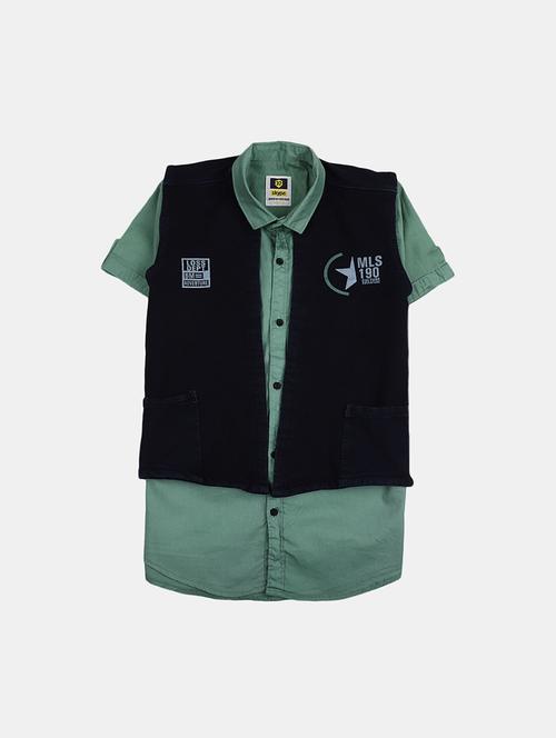 green solids shirt with jacket - 20653499 - Very Small Image - 1