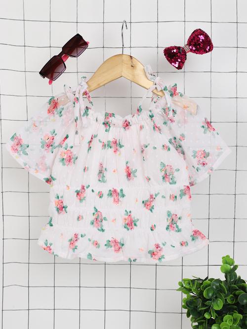 girls floral printed round neck top - 20657044 - Very Small Image - 1