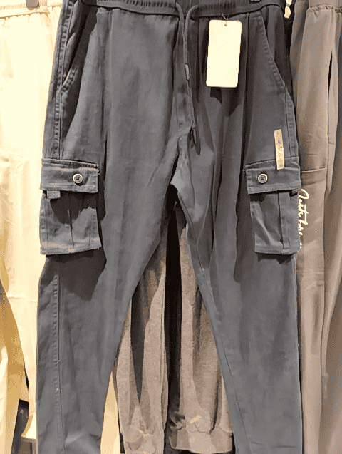 navy blue twill joggers - 20663942 - Very Small Image - 1