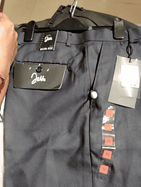 navy blue poly viscose formal trousers - 20664744 - Very Small Image - 1