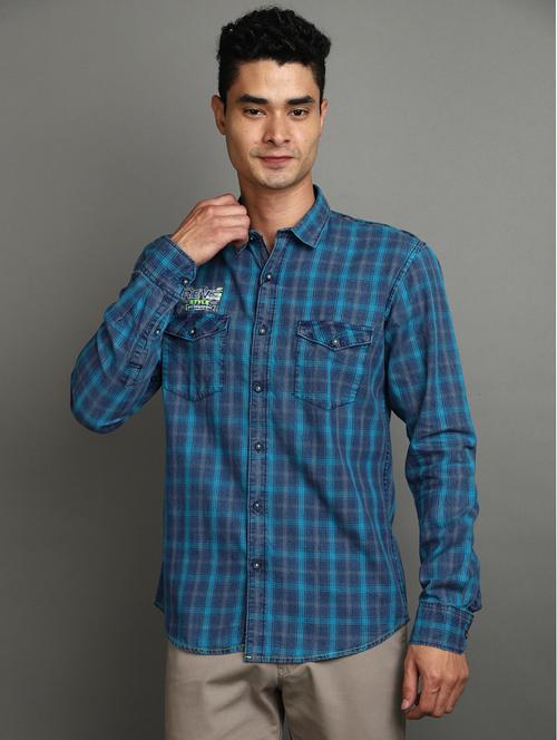 men checkered cotton casual shirt - 20667746 - Very Small Image - 1