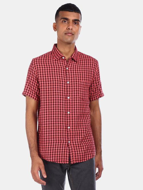 red checkered casual shirt - 20668301 - Very Small Image - 1