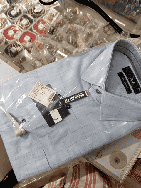 sky blue dobby formal shirt - 20668404 - Very Small Image - 1
