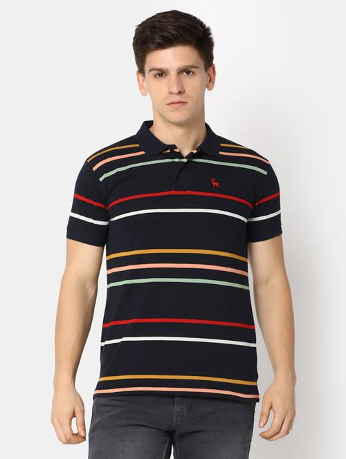men polo neck striped t-shirt - 20669903 - Very Small Image - 1