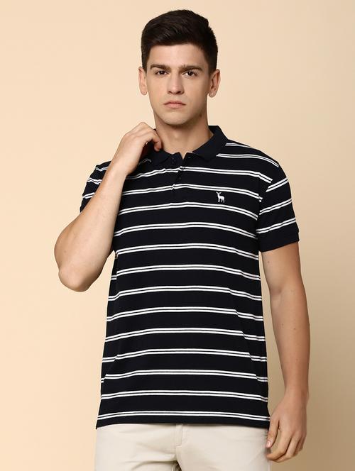 men polo neck striped t-shirt - 20669911 - Very Small Image - 1