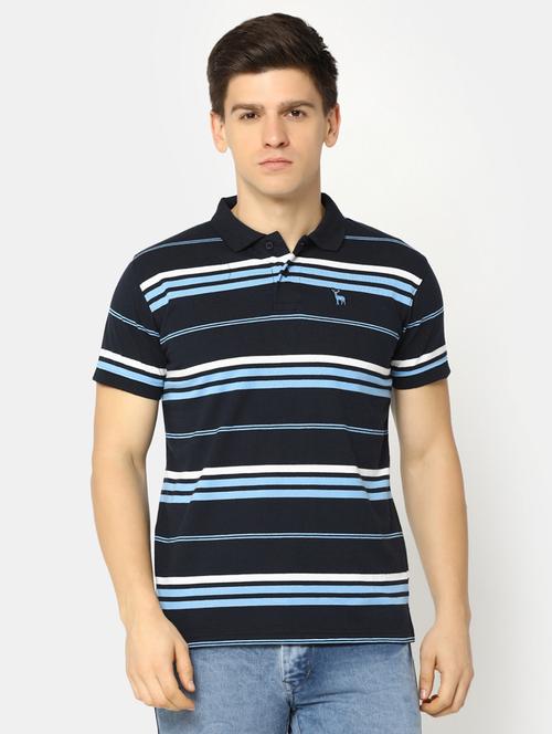 men polo neck striped t-shirt - 20669912 - Very Small Image - 1