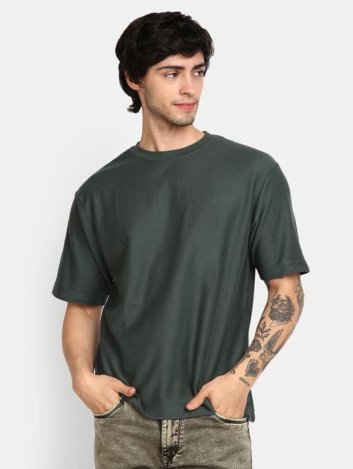 solid green round neck t-shirt - 20671744 - Very Small Image - 1