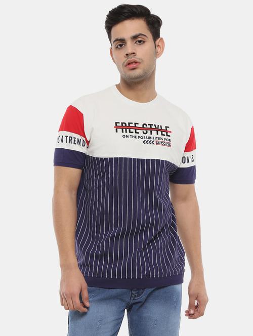 men round neck front print t-shirt - 20671815 - Very Small Image - 1