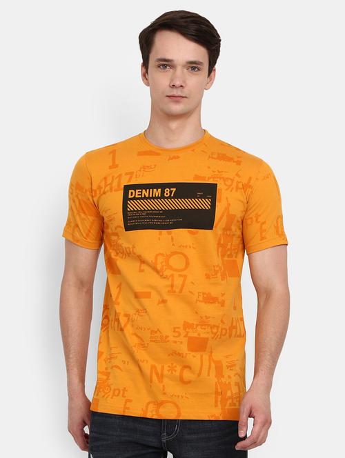 men round neck front print t-shirt - 20672302 - Very Small Image - 1