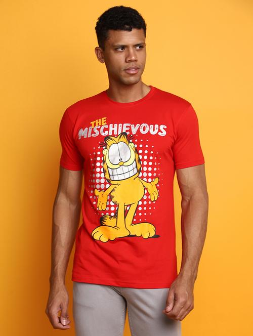 red front printed casual t-shirt - 20672611 - Very Small Image - 1