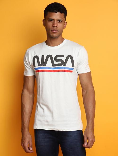 white front printed casual t-shirt - 20672612 - Very Small Image - 1