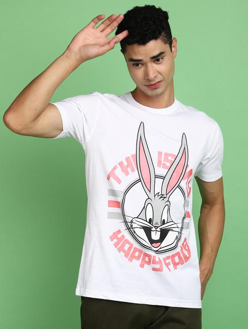 white front printed casual t-shirt - 20672613 - Very Small Image - 1