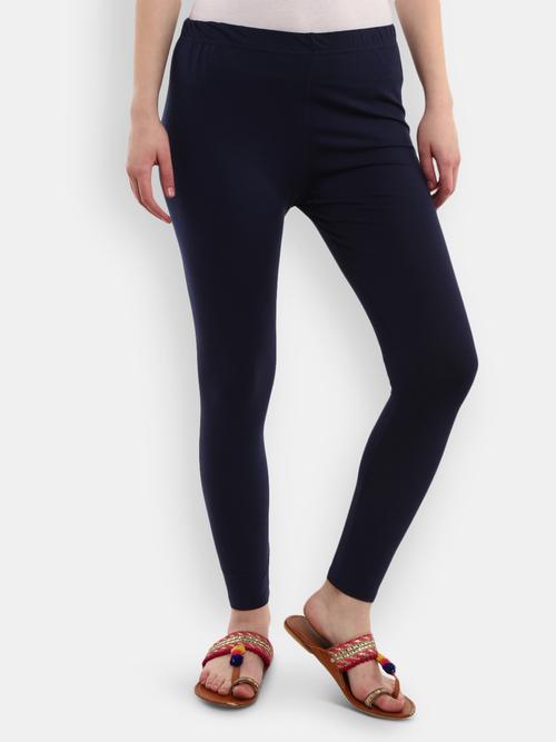 navy blue cotton lycra churidars & leggings - 20674999 - Very Small Image - 1