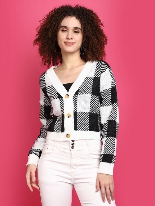 women black self design cardigans - 20676776 - Very Small Image - 1