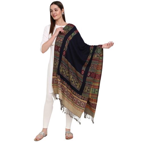 navy blue viscose stole - 20677775 - Very Small Image - 1