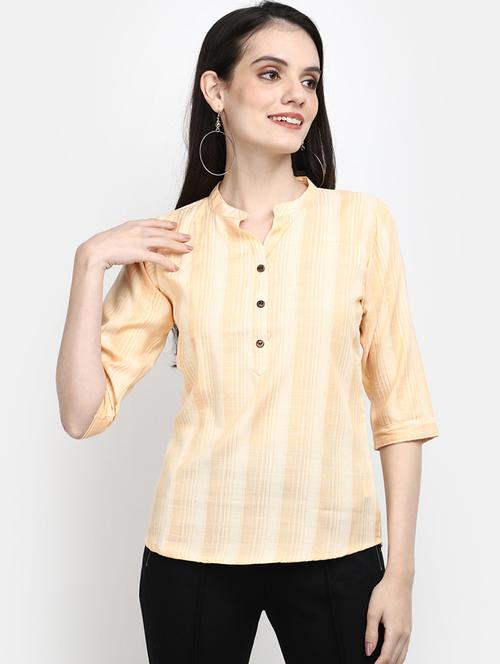 yellow rayon a line top - 20681456 - Very Small Image - 1