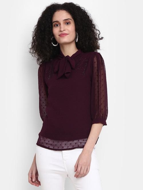 women tie up neck top - 20681982 - Very Small Image - 1