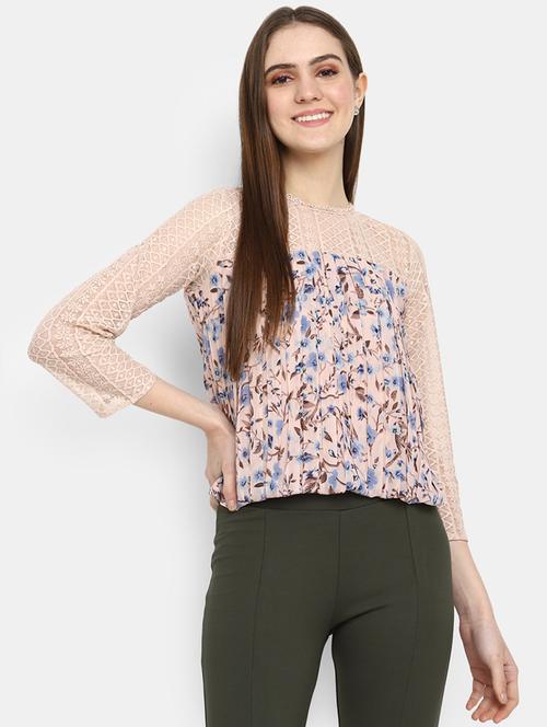 beige cotton blouson top - 20682026 - Very Small Image - 1