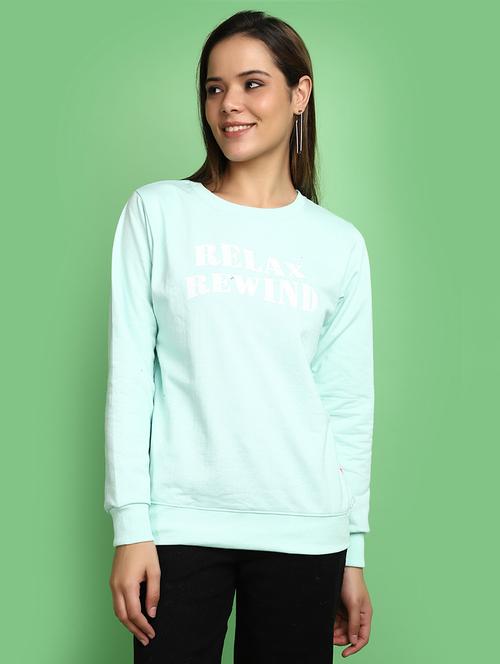 women ai aqua round neck sweatshirts - 20682741 - Very Small Image - 1