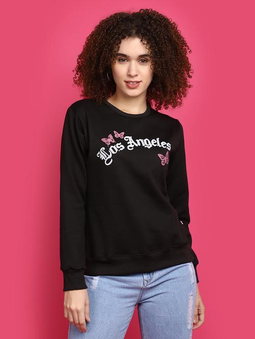 black chest print sweatshirt - 20682742 - Very Small Image - 1