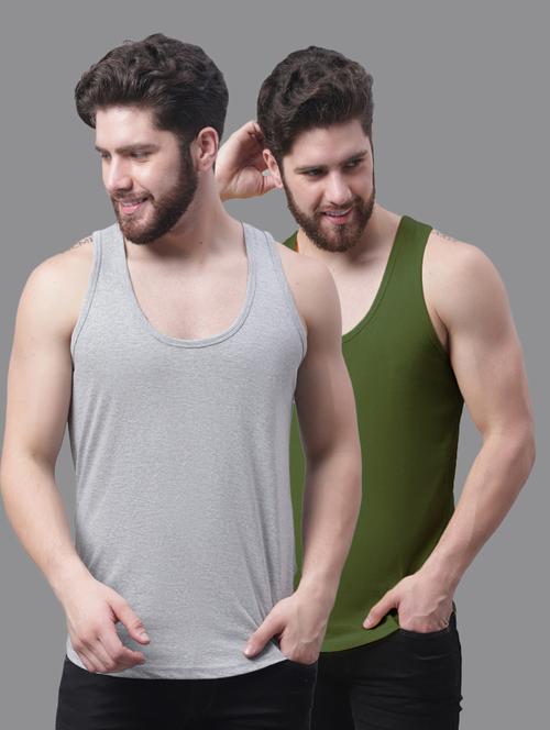 pack of 2 solid vests - 20682976 - Very Small Image - 1